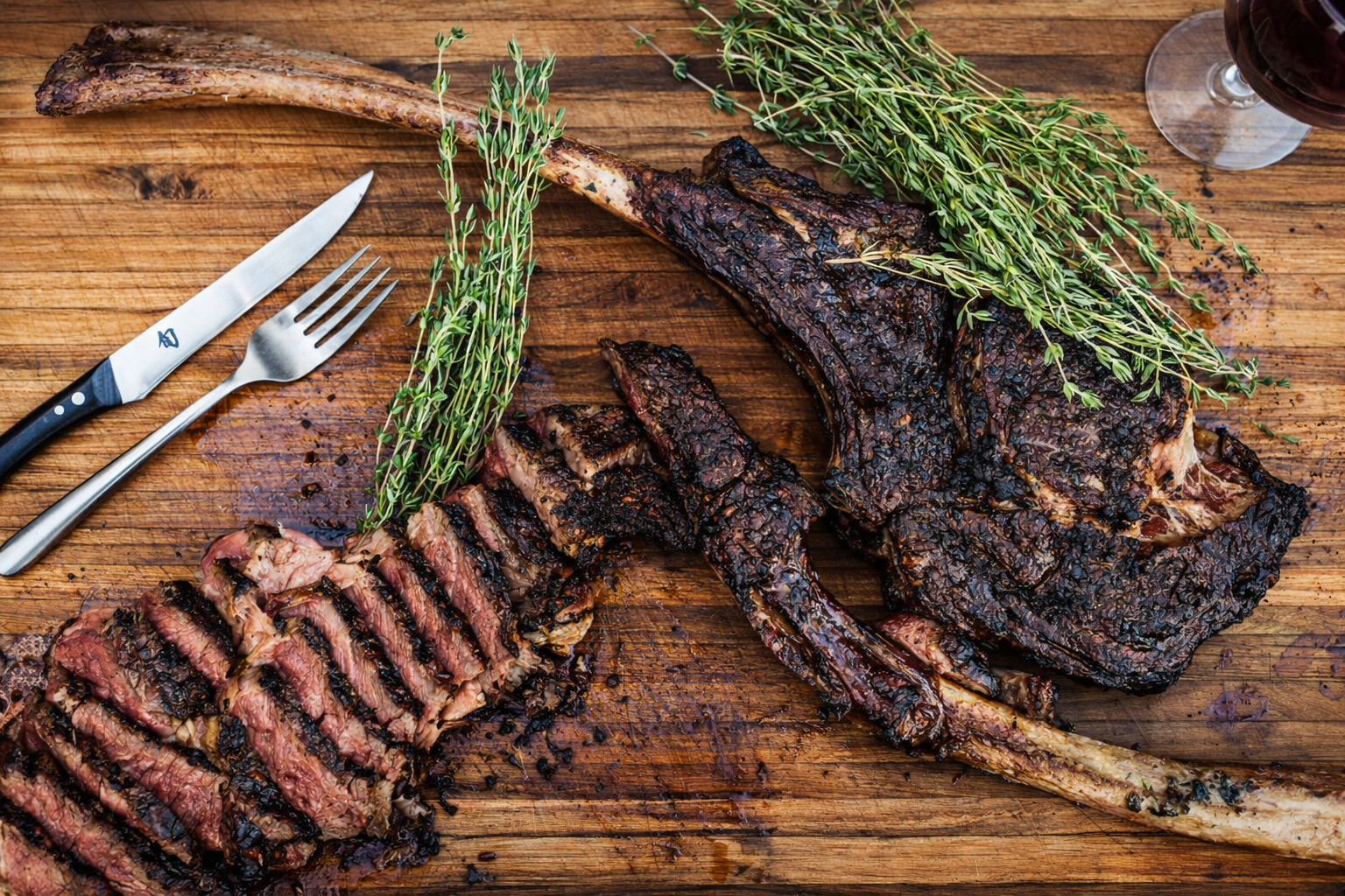 Tomahawk ribeye steak